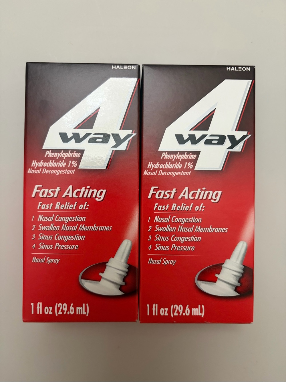 4Way Fast Acting Nasal Spray for Allergies/Hay Fever/Colds-Set of 2- Exp 10/2026